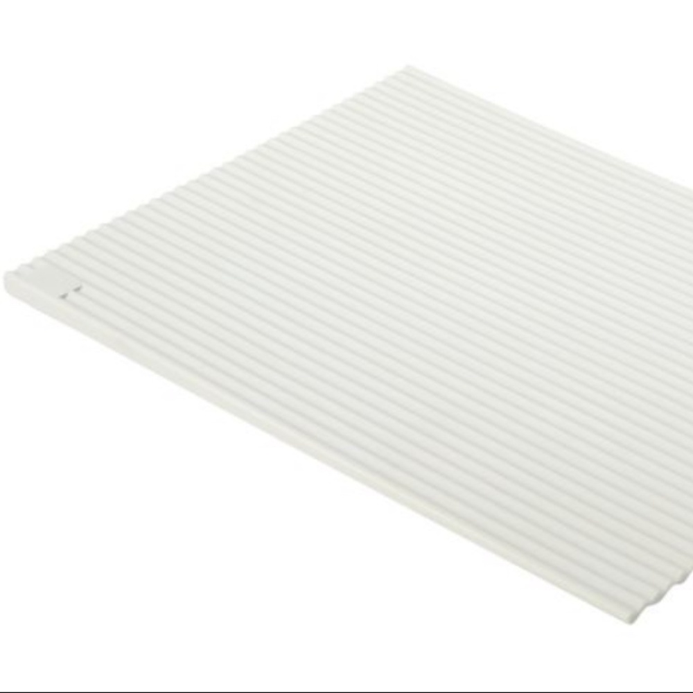 Solid Sloped Slanted White Dish Drying Mat with Ridges 17.25 x 13 x 0.5 Inch